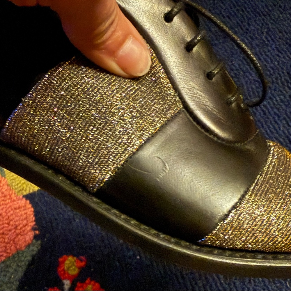 The Office of Angela Scott Mr. Smith Stripe Oxford In Black Metallic - Picture 8 of 13